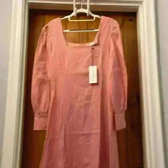Harshman Bloom Maxi Dress in Soft Pink 100% Linen XS NWT - Picture 1 of 8